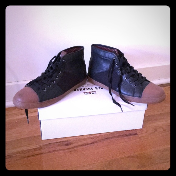 Ben Sherman Mason Leather High-Top Sneakers - Picture 1 of 3